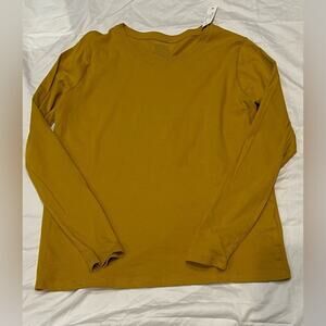 Time and Tru Mustard Color Casual long sleeve Tee Shirt size Small